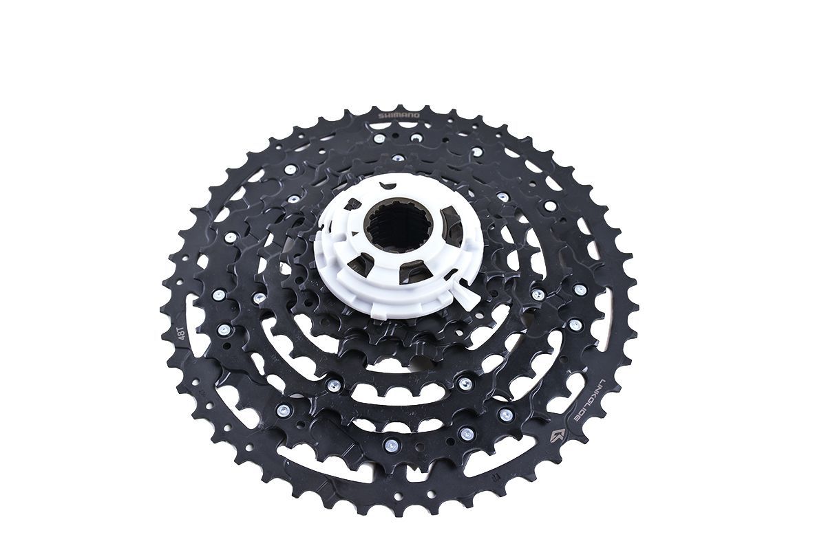 Кассета SHIMANO CUES, LINKGLIDE, CS-LG300-10 11-48T 10 скоростей (11-13-15-17-20-23-28-34-41-48T) ACSLG30010148