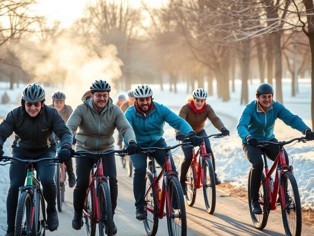 Групповая тренировка на велосипеде