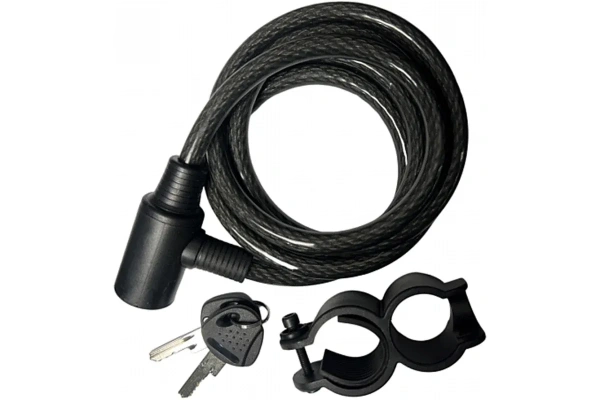 Замок противоугонный KLONK 10312, Ф10х1500мм(48") 2 ключа, крепление на велосипед